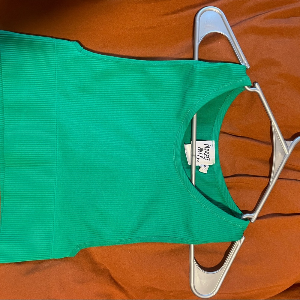 Princess Polly Emerald Ribbed Top